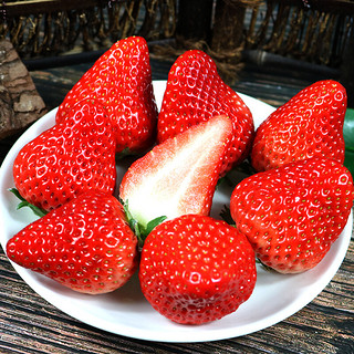 丹东99草莓3斤新鲜水果 现摘九九红颜牛奶油草莓空运直达年货礼盒 3斤暖心装