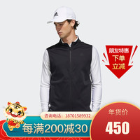 阿迪达斯(Adidas)高尔夫服装男春秋冬保暖马甲运动休闲背心 衣服上衣长袖上装外套 黑色(FJ3804) XL码