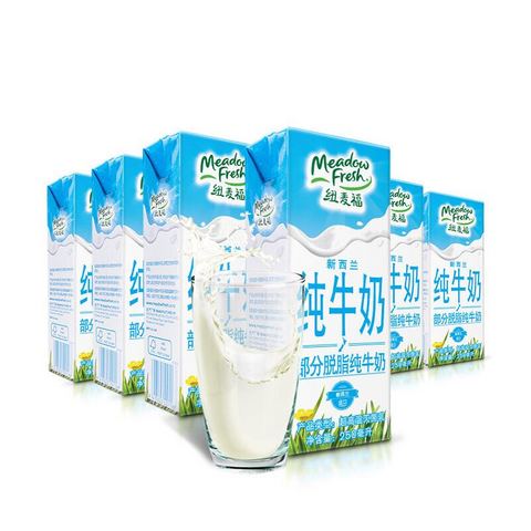 88VIP：Meadow Fresh 纽麦福 脱脂高钙纯牛奶 250ml*24盒