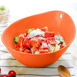 CHAHUA 茶花 水果盘果盆客厅沙拉水果盆塑料创意洗水果盆时尚沙拉碗水果