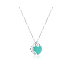 Tiffany&Co. 蒂芙尼 Tiffany Double Heart Tag 迷你双心银质项链30210417
