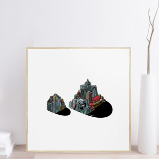 Dprints迪品现代简约轻奢客厅装饰画壁画艺术限量版画卧室餐厅玄关背景画家装创意版画 北京印象 白色木框636 636 Mm 报价价格评测怎么样 什么值得买