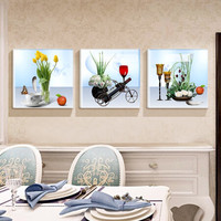 泉湘阁  餐厅装饰画现代简约饭厅挂画三联水果酒杯冰晶壁画 晶瓷画电表箱画 梦幻酒杯01款 40
