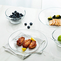 DURALEX 多莱斯 法国进口多莱斯2人4件套透明钢化玻璃餐具碗盘套装