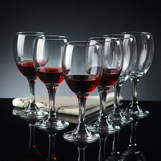 利比酒店家用红酒杯高脚杯无铅水晶玻璃葡萄酒杯6只套装白酒杯