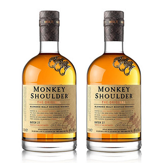 Monkey Shoulder 三只猴子 苏格兰 调和威士忌 40%vol 700ml*2瓶 无盒装