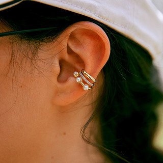 PN 3C珍珠宝石耳骨夹 右耳