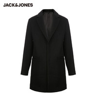 JACK&JONES 杰克琼斯 220427043 简约纯色中长款毛呢大衣