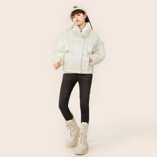 A21女时尚亮面宽松立领棉外套厚2021冬小个子短棉服潮ins