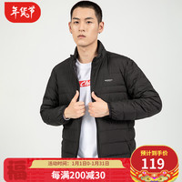 赛琪 羽绒服男2021冬季青年韩版修身新款休闲防寒衣男士保暖帅气轻薄短款夹克外套男 黑色 L