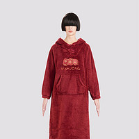 DAPU 大朴 中国风盘扣睡衣套装过年加厚珊瑚绒冬季家居服