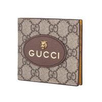 GUCCI 古驰 Gucci钱包  男士虎头GG印花帆布短款钱包钱夹代购预售 乌木色 473954 K9GOT 8861