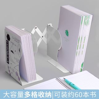 可伸缩书立架创意高中简约铁书架桌上学生用书靠书档书托书隔书夹 大号(长颈鹿/绿色)