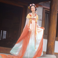 汉尚华莲 春风花雨 唐制一片式齐胸褶裙 HDJ435