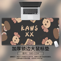 Kaws芝麻街超大鼠标垫加厚动漫男女ins电竞防滑电脑桌垫学习办公桌垫个性涂鸦创意鼠标垫锁边游戏笔记本定制