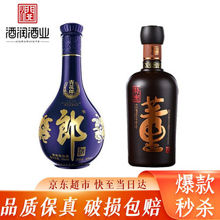 LANGJIU 郎酒 青花郎 53度 酱香型白酒 500ml+董酒 特密 54度 董香型白酒 500ml