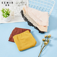 森马 Semir内裤女士春夏裤衩低腰莫代尔蕾丝边少女底裤三角裤头1条装