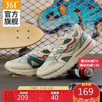 图腾 | 361°男运动鞋2022年春季新款复古休闲鞋男时尚舒适透气缓震耐磨老爹鞋运动鞋X 西米色/雾草绿 42