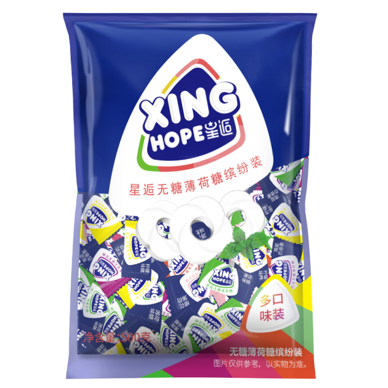 Xinghope 星逅 无糖薄荷糖缤纷装 混合口味 500g