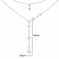 APM Monaco 垂坠流星六角星闪耀可调节银项链毛衣链AC5255OX送礼女友