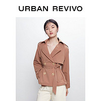 URBAN REVIVO UR春秋女装魅力时尚双排扣风衣外套WG10S1DN2000