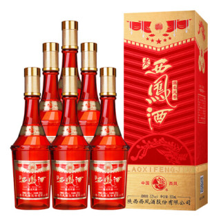 西凤酒 老西凤绵柔 凤香型 52度 红色礼盒500ml*6瓶整箱装 年货送礼