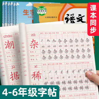 四五六年级上册下册练字帖小学生字帖人教版语文课文同步笔画笔顺硬笔书法描红本钢笔练字本正楷写字帖全套楷书儿童练习每日一练 五年级下册