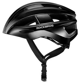 洛克兄弟骑行头盔带尾灯充电发光山地公路自行车头盔男安全帽装备 钛色 黑色 带灯头盔