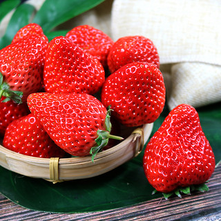 丹东99草莓3斤新鲜水果 现摘九九红颜牛奶油草莓空运直达年货礼盒 3斤暖心装 年货-3斤回馈装