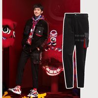 阿迪达斯 adidas三叶草运动裤男官网正品千玺同款灯芯绒厚款长裤 GN5445