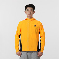 安德玛 UNDER ARMOUR连帽外套男上衣运动服跑步训练健身舒适夹克 2XL 橙色