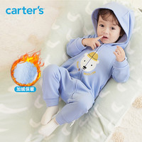 carters 婴儿连体衣冬季宝宝可爱卡通加绒保暖爬服连帽长袖长裤爬服外出服 小熊CSB21W023 9M/73cm