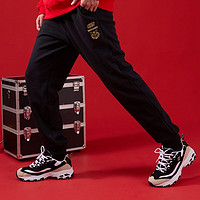 SKECHERS 斯凯奇 Skechers）22新年系列虎年运动休闲舒适针织长裤休闲裤男裤L122M012 碳黑色 2XL