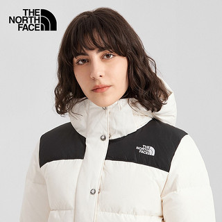 TheNorthFace北面羽绒服女2021冬款户外保暖700蓬鹅绒连帽羽绒外套 5AZ2/CEL 卡其色 L 米白色 S