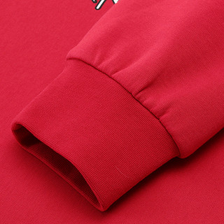 新疆棉春秋新品男款套头圆领卫衣 保暖舒适潮流个性男士套头衫 3XL 岩浆红