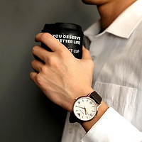 EMPORIO ARMANI EMPORIO.ARMANI)手表 皮制表带时尚休闲男表 简约石英表男士腕表 AR11011
