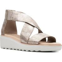 Clarks 其乐 Jillian Rise Criss Cross Back Zip Cushioned Wedge Sandals