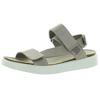 ecco 爱步 ECCO Womens Corksphere Leather Cork Strap Sandals