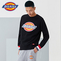 Dickies 帝客 卫衣情侣圆领卫衣男印花撞色设计22秋新宽松抓绒卫衣女潮 DK009587 黑色 L