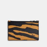 COACH 蔻驰 Zip Card Case With Tiger Print