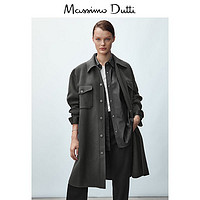 Massimo Dutti 秋冬折扣 Massimo Dutti女装 手工制作口袋饰羊毛女士衬衫休闲外套 06429506807