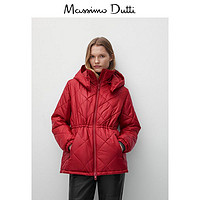 Massimo Dutti 女装 绗缝棉衣棉服女连帽时尚红色外套女冬 06701671600