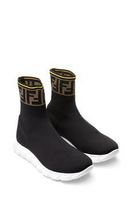 Fendi Kids Black Logo Sock Trainers