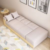 奥古拉 沙发床两用折叠多功能北欧日式布艺双人沙发小户型客厅经济型 布艺款-咖色 布套可拆洗