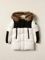 Two-tone Moncler down jacket with ecological fur