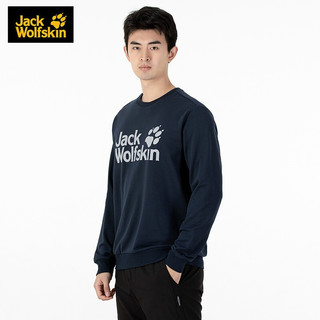 JackWolfskin狼爪卫衣男 22春秋新品新年系列户外舒适休闲圆领卫衣5720013 宝蓝色1010 M码175/96A