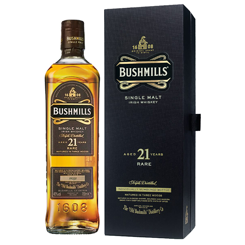 BUSHMILLS 布什米尔 21年 百世醇 爱尔兰 单一麦芽威士忌 40%vol 700ml