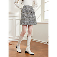 A型毛呢半裙优雅减龄潮搭配裙