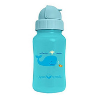 小绿芽 Silicone Straw with Flip Cap Aqua Bottle, 1 Ea
