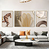 现代简约轻奢大气三联壁画现代骏马抽象客厅装饰画沙发背景墙高档